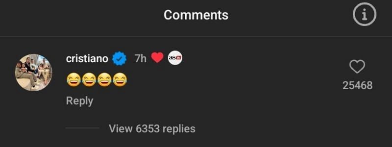 Ronaldo's comment